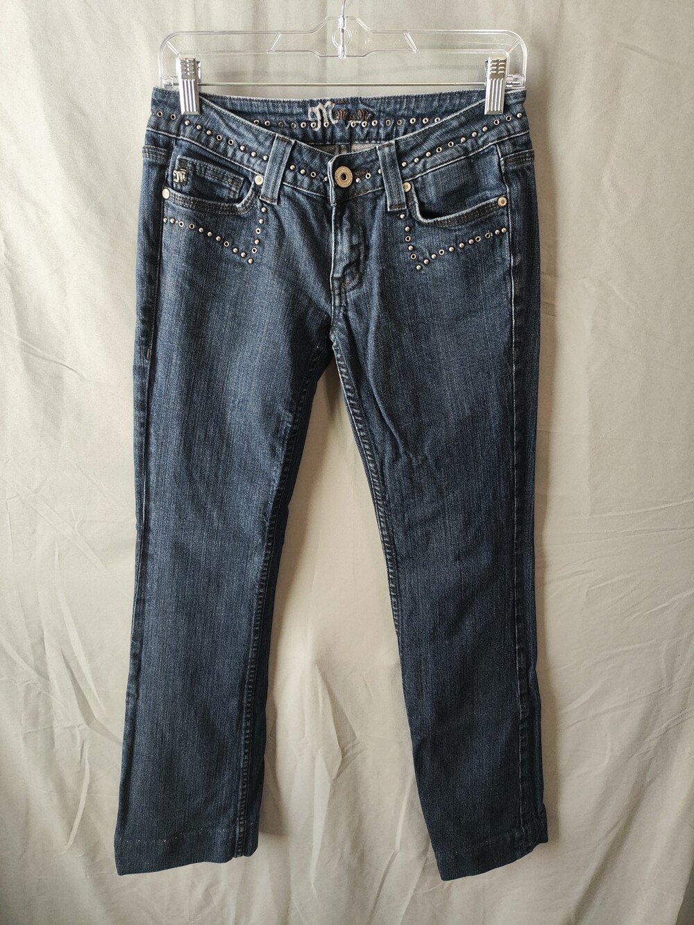 Miss Me Jeans Womens 28 Blue Studded Bootcut Stretch JP4520 Distressed Pockets